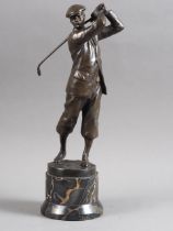 Argentor-Wien: a bronze figure of Harry Vardon, on marble base, 12 1/4" high