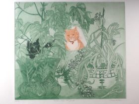Sheila Horton: a limited edition print, "Dorelia Fed the Plants", 29/75, in gilt strip frame, and