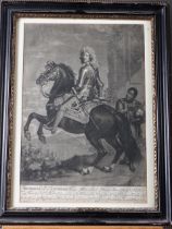 After Kneller: an early 18th century mezzotint, "Frederick Duke of Schoenberg", after Wyke: an early