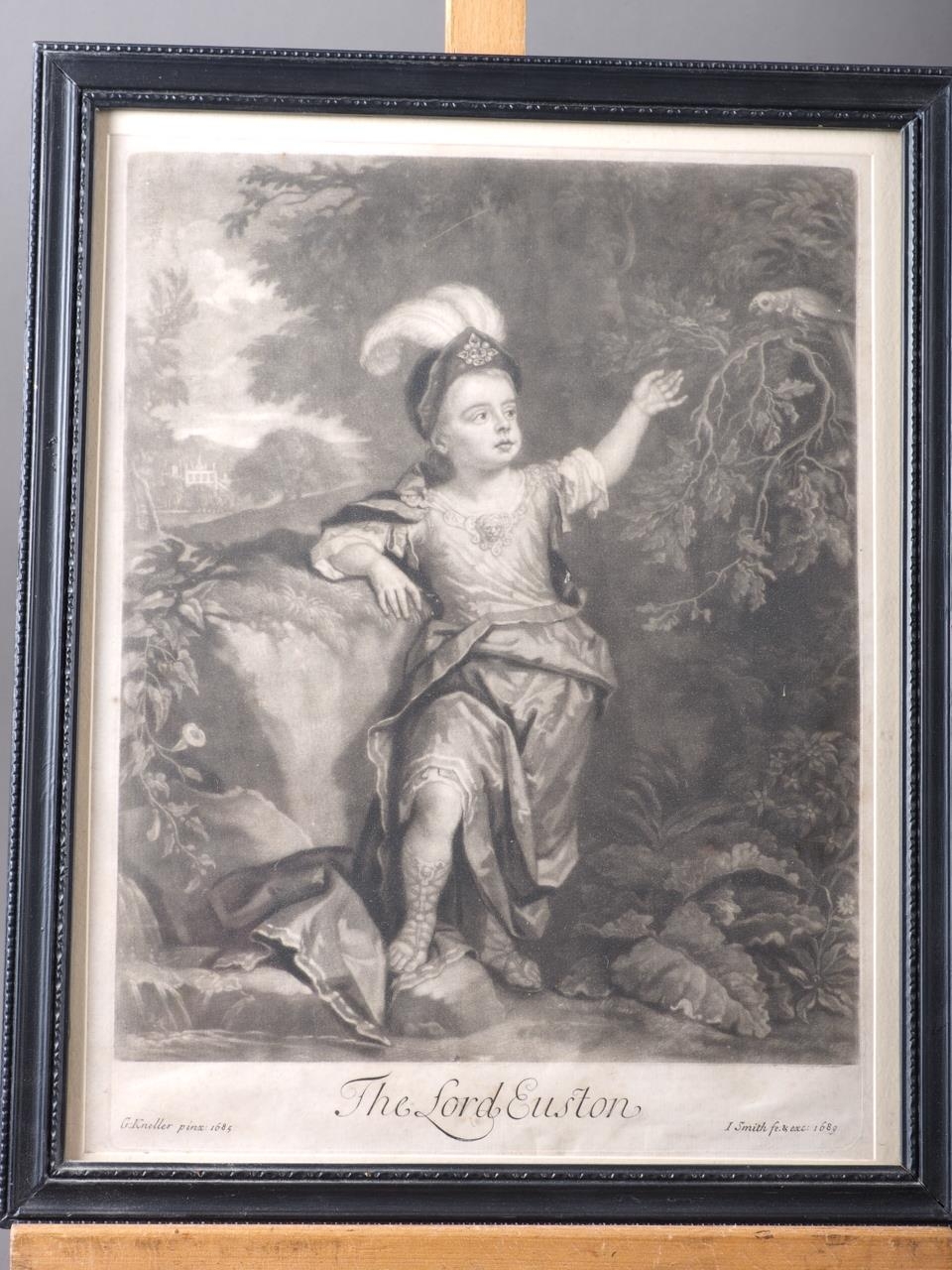 After Sir Geoffrey Kneller: an 18th century mezzotint, the Lord Buckhurst and Lady Mary Sackville, - Image 7 of 14