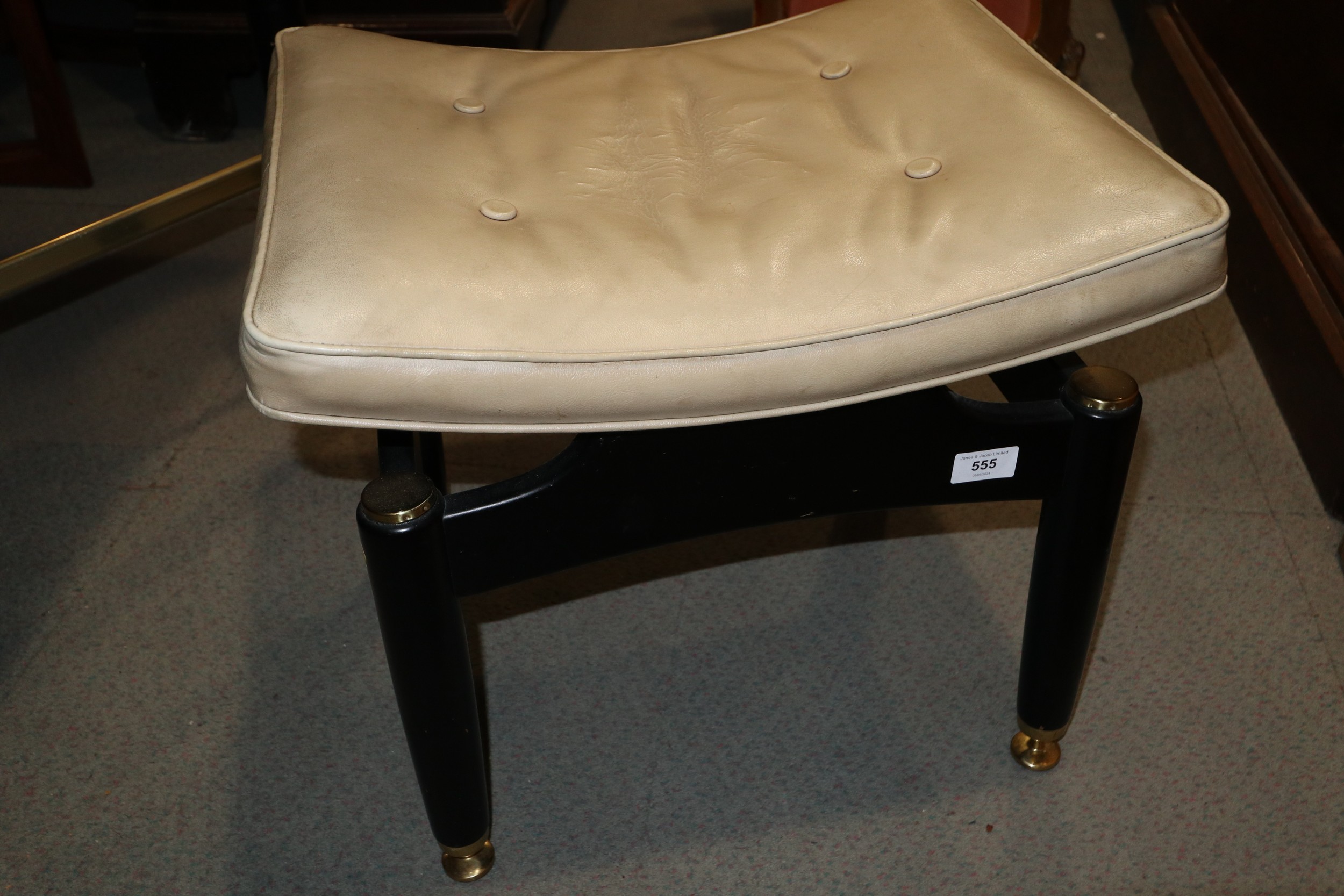 A G Plan "Librenza" teak, ebonised and brass mounted dressing table/side table, fitted two - Image 4 of 4