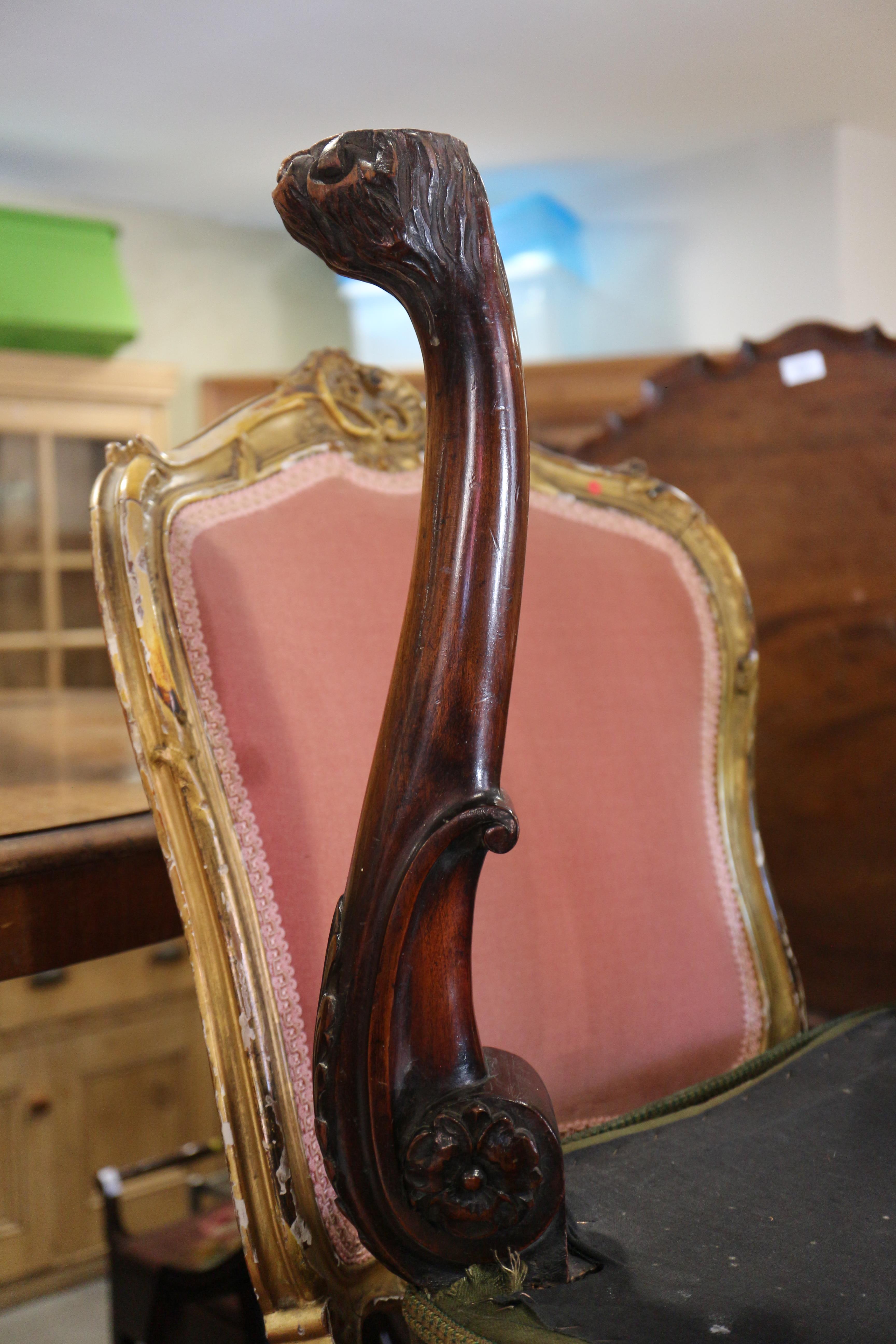 A 19th century carved mahogany shape top stool, on acanthus scroll supports and lion paw feet, 20" - Image 6 of 7