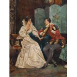 Garcia P Alvarni, 1892: an oil on canvas, lovers  in period costume, 20" x 14", in gilt frame (old