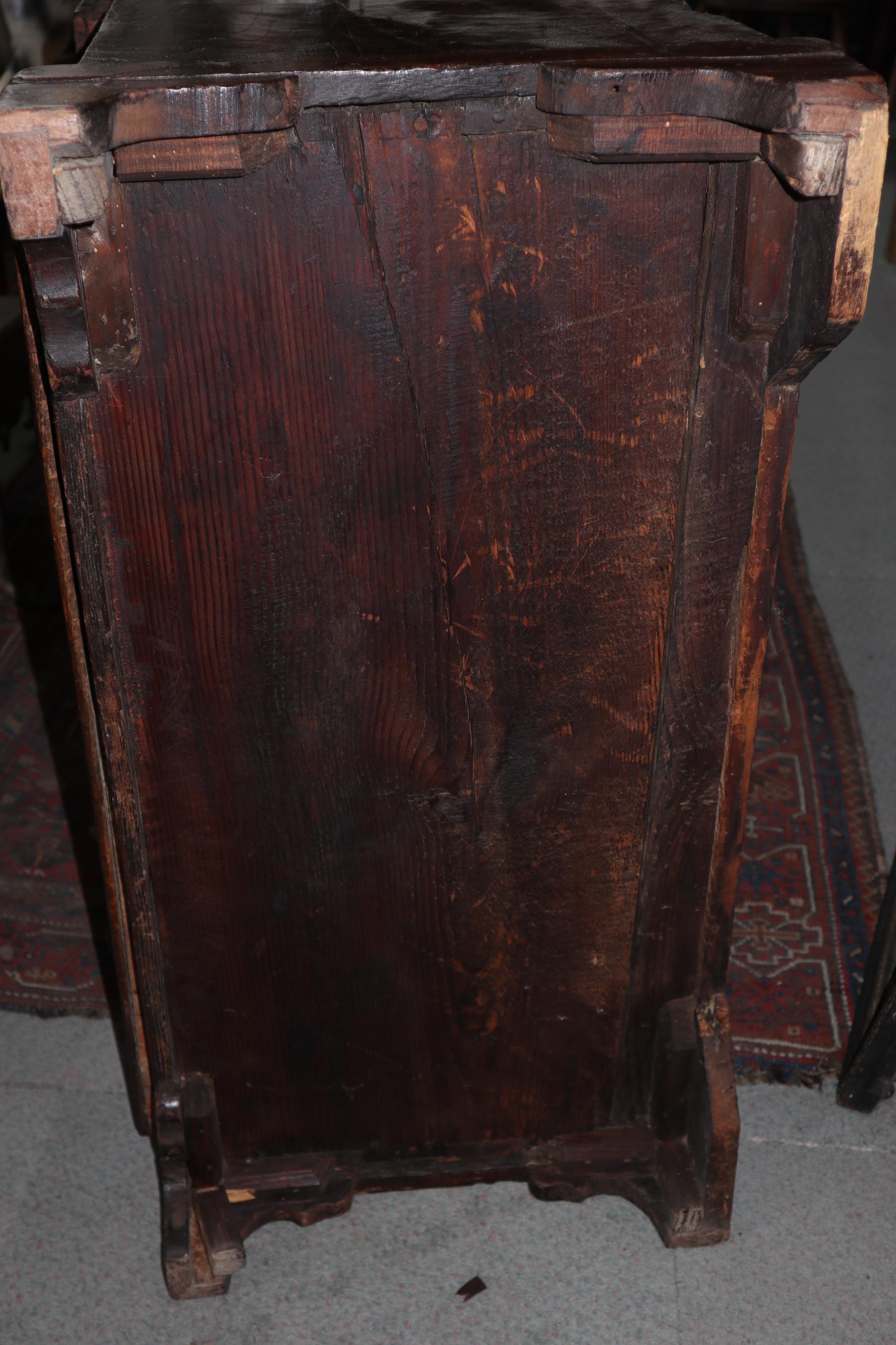 An 18th century oak chest of four long graduated drawers, 32 1/2" wide x 17" deep x 29" high - Image 8 of 13