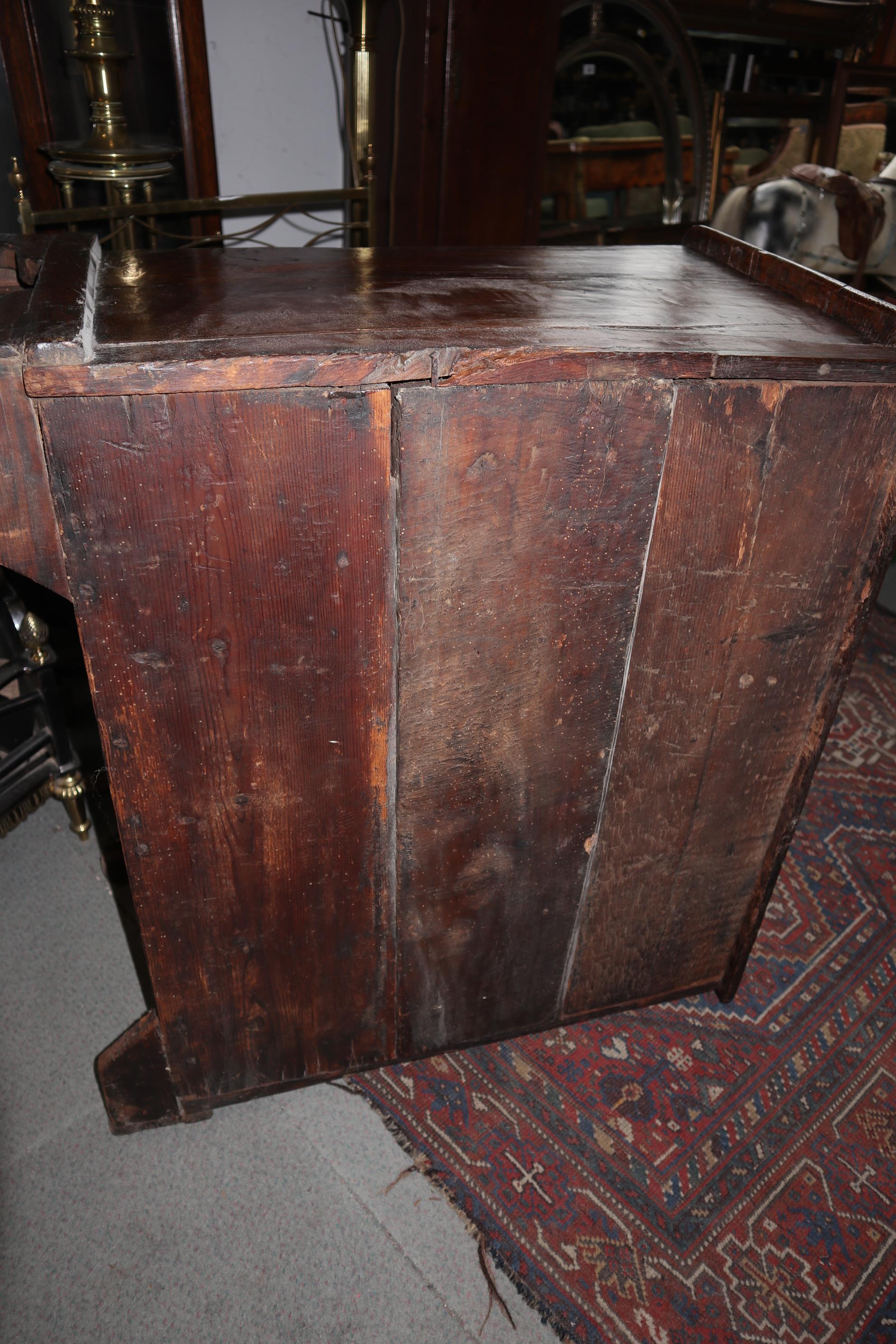 An 18th century oak chest of four long graduated drawers, 32 1/2" wide x 17" deep x 29" high - Image 10 of 13