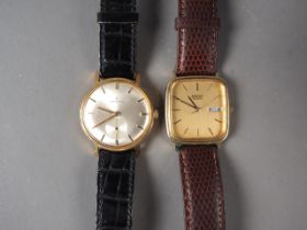 A gentleman's Seiko quartz watch with mock snakeskin strap and a Zenith wristwatch with mock