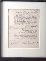 A late 18th century Militia enrolment document, for William Leith signed and dated 25th of June