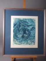 C Osmand Smith: a signed etching/mixed media artist's proof, "The Way Through", in strip frame