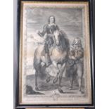 After Wandeck: an early 18th century engraving, portrait of Oliver Cromwell, in Hogarth frame