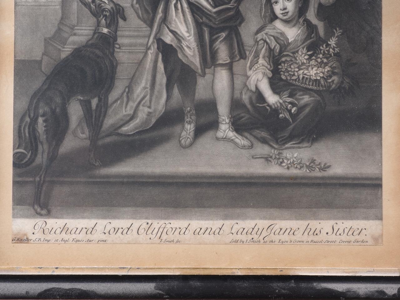 After Sir Geoffrey Kneller: an 18th century mezzotint, the Lord Buckhurst and Lady Mary Sackville, - Image 5 of 14