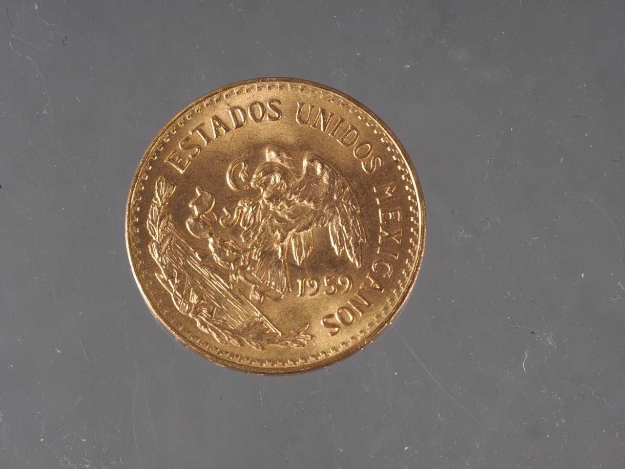 A Mexican 20 pesos gold coin, 16.8g