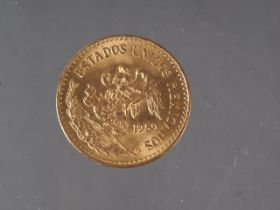 A Mexican 20 pesos gold coin, 16.8g