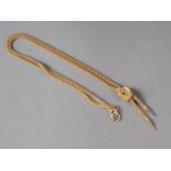 An Etruscan style 9ct gold necklace, 9.4g