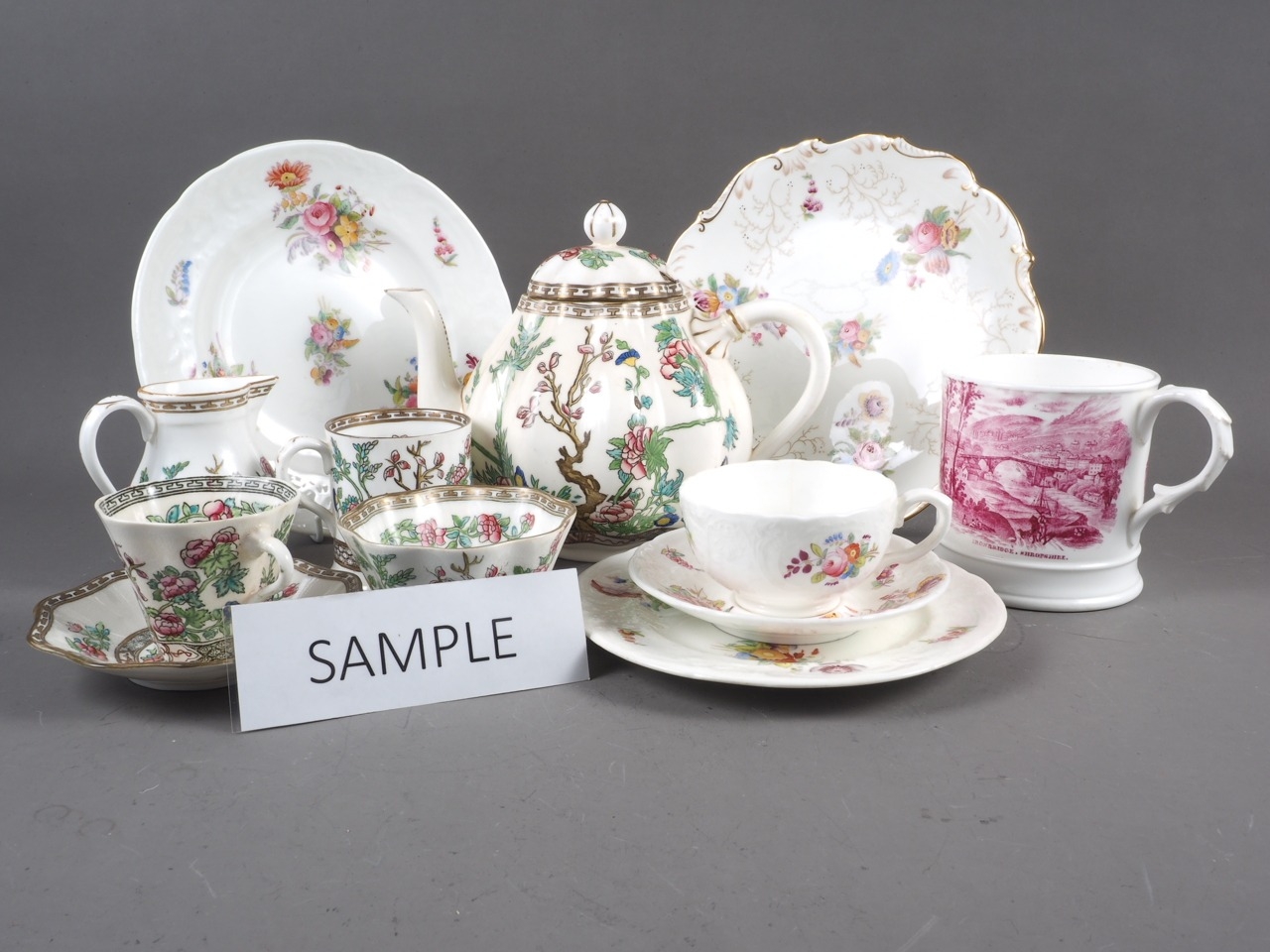 A collection of Coalport "Indian tree" bone china table wares, an early 20th century Coalport floral