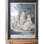 Two late 18th century hand-coloured mezzotints, "Summer" and "Autumn" in ebonised frames
