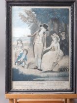 Two late 18th century hand-coloured mezzotints, "Summer" and "Autumn" in ebonised frames