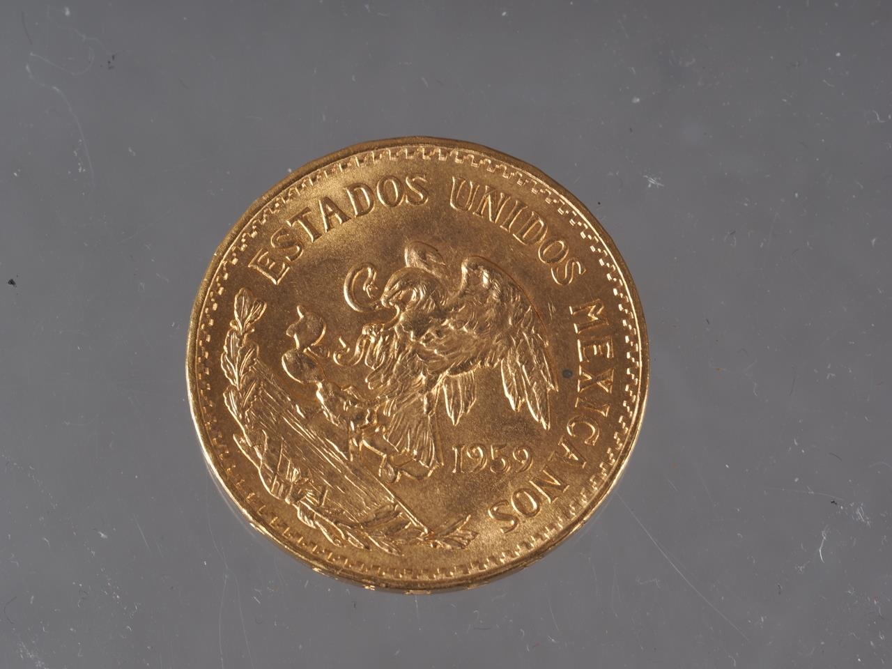 A Mexican 20 pesos gold coin, 16.8g