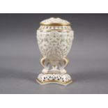 A Royal China Works Worcester Grainger & Co pot-pourri vase and cover with reticulated mask and