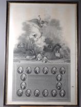 Two 18th century engravings, "Commemorative of the Victory of June 1794", and "Commemorative of