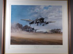 Gerald Coulson: a limited edition print 227/650 "Striking Back" Typhoons, Normandy, signed by the