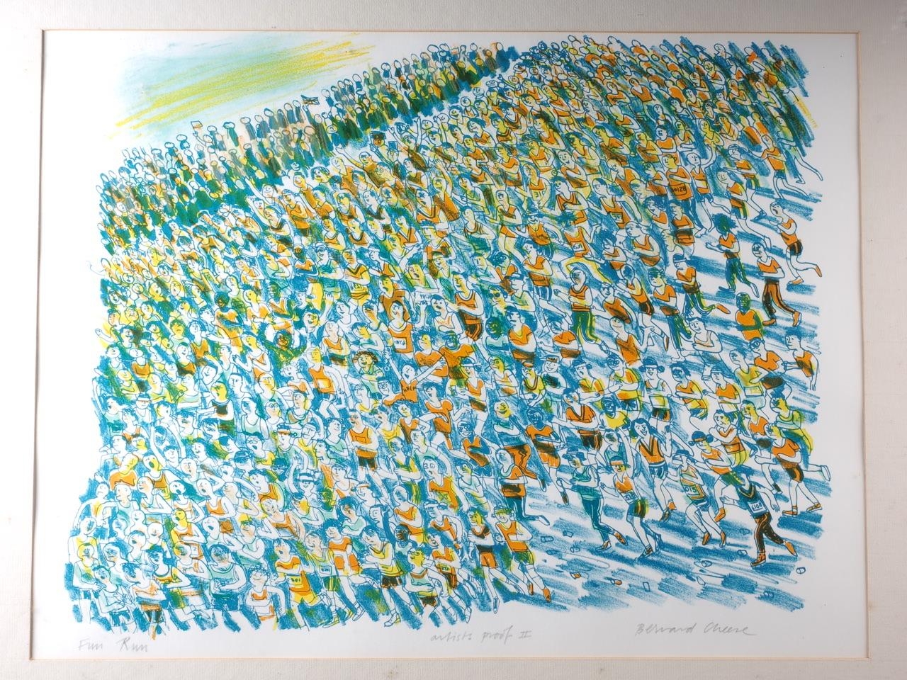 Bernard Cheese: a signed limited edition lithograph, "Fun Run" 1986, Artists Proof II, in strip - Image 2 of 3