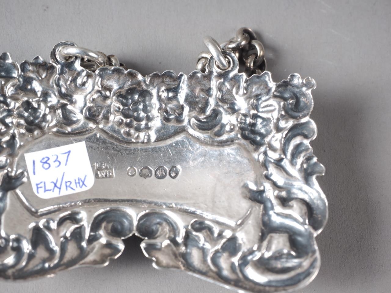 A 19th century silver "Port" decanter label/bottle ticket - Image 2 of 2