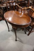 A mahogany bedside table, fitted one drawer, 21" wide x 18 1/2" deep x 19 1/2" high, a mahogany