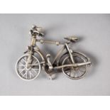 An Italian .800 grade silver model of a bicycle