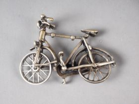An Italian .800 grade silver model of a bicycle