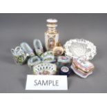 A quantity of Moss ware, scent bottles and pill boxes, various