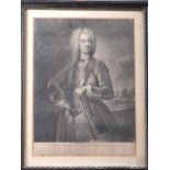 A collection of fifteen early to mid 18th century engravings and mezzotints, male portraits, in