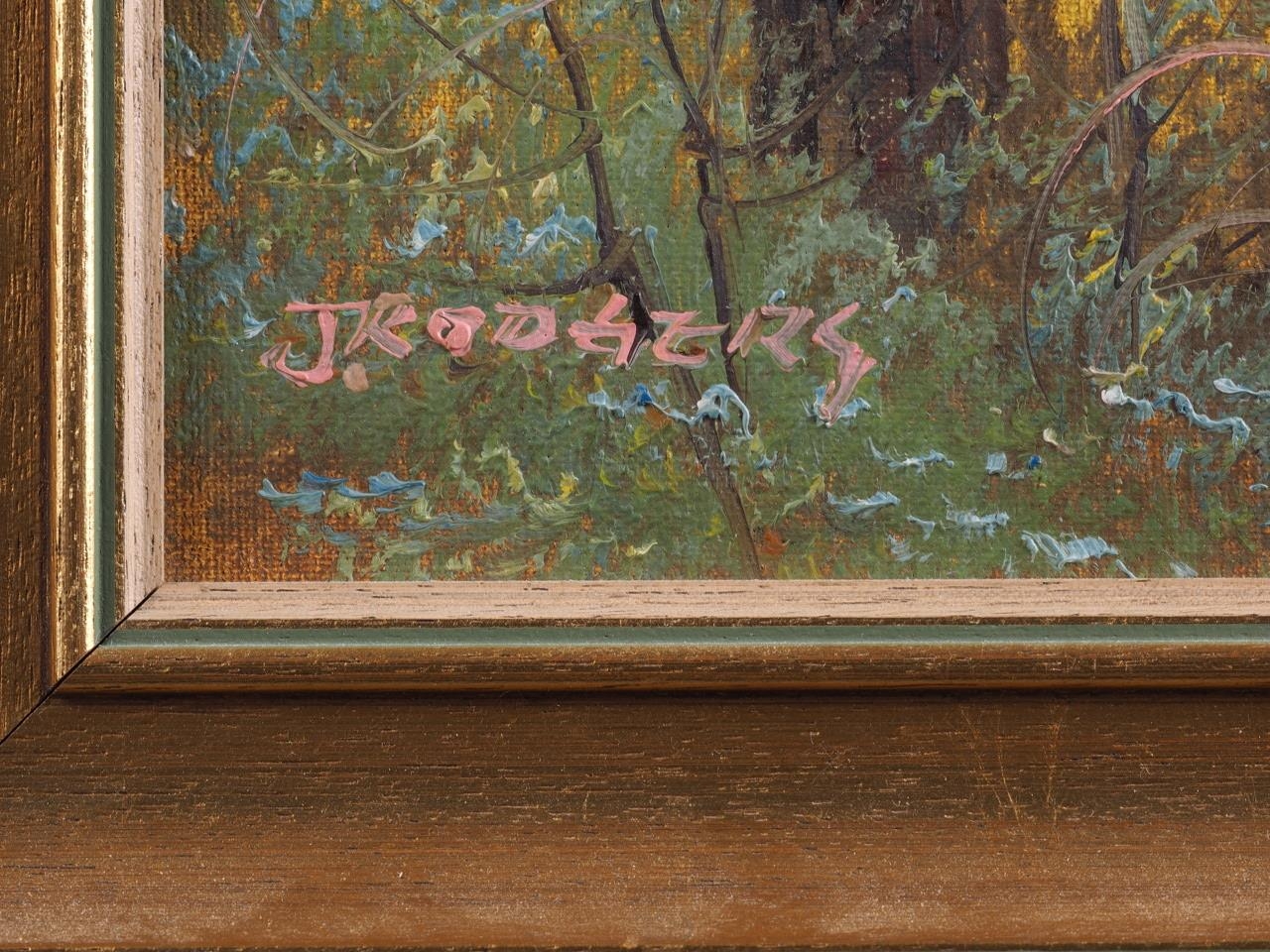J Rodgers: oil on canvas, "The Woods", 16" x 12", in gilt frame - Image 2 of 3