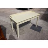 A Neptune light grey/green painted writing desk, fitted one drawer, on square taper supports, 48"