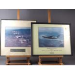 A print of a US Air Force C-5 Galaxy aircraft, presented to N S Howlett, another similar print and