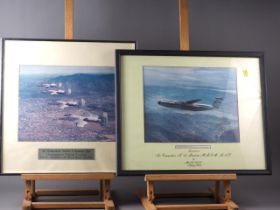 A print of a US Air Force C-5 Galaxy aircraft, presented to N S Howlett, another similar print and