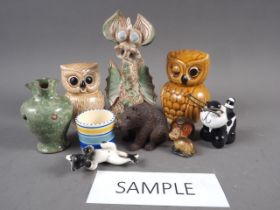 A collection of ceramic and other miniatures, Wade animals, etc