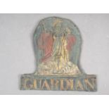 An antique "Guardian" fire mark insurance plaque, 9" x 8"