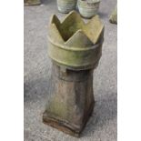 A cream terracotta Crown chimney pot, 12 1/2" dia x 30 1/2" high