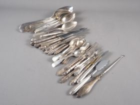 A Continental white metal part table service, stamped 800, and other similar flatware, weighable