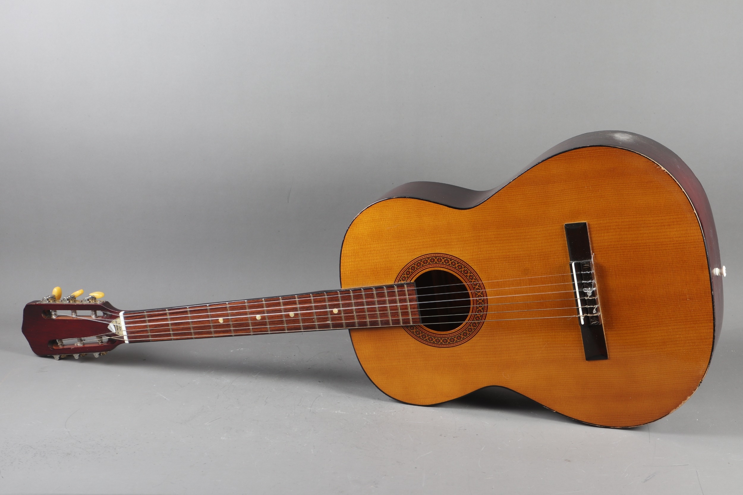 A Japanese acoustic guitar, in case