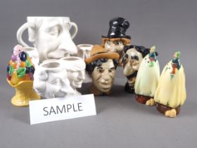 Six Luck & Flaw Spitting Image caricature vases, including two of Charles Prince of Wales, tallest 7