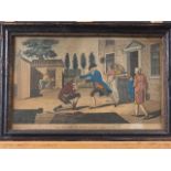Two mid 18th century and coloured engravings, "The prodigal son returns reclaimed", and "The