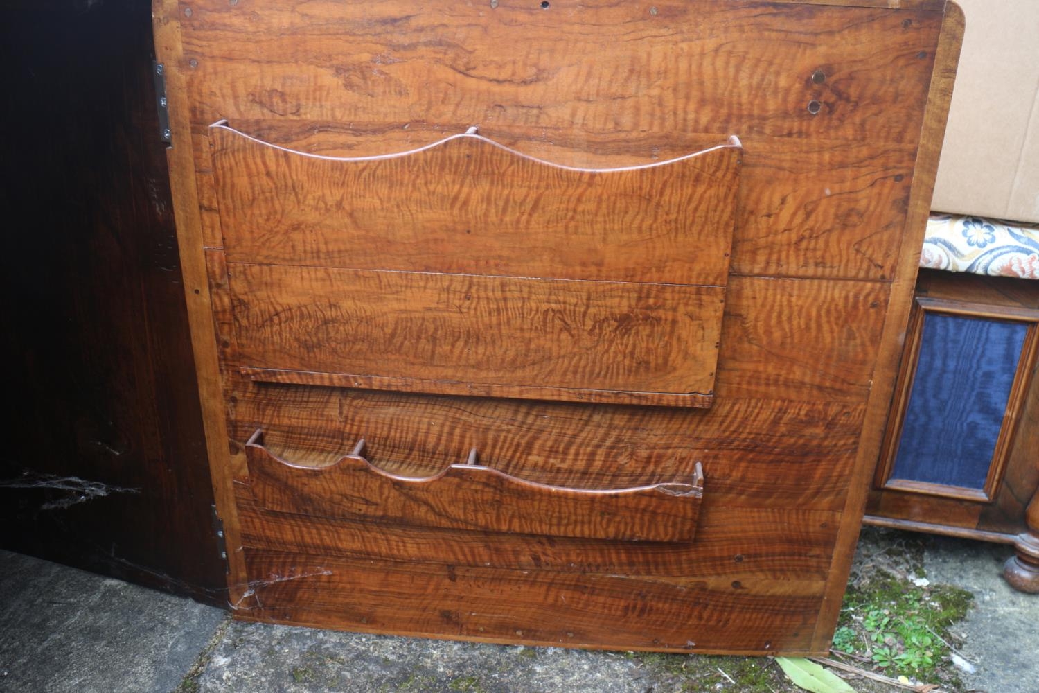 A 1930s walnut metamorphic cube desk, fitted three doors, concealed kneehole and three open corner - Image 4 of 6