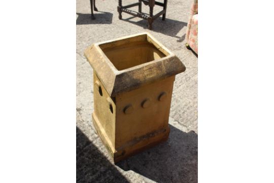 A Doulton Bath terracotta rectangular-section chimney pot, 15 3/4" wide 13 1/2"deep x 26 1/2" high - Image 1 of 4