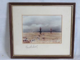 A hunting print, signed to mount lower left Kenneth Ansell, framed and glazed.