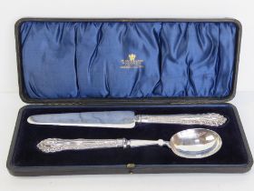 A delightful serving set comprising cake knife and dessert spoon,