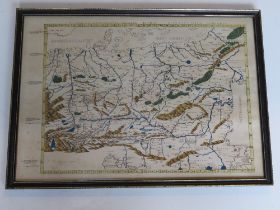 Print; map of Eastern Europe in Latin inc Transylvania, Austria, Germania, etc,