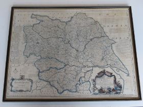 Print; 'The Doncella Map Series Yorkshire' from an original map by Eman Bowen in