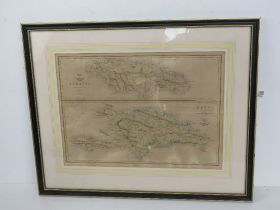 Map; Hayti and Jamaica engraved by Edward Weller, handcoloured,