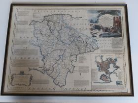 Print; 'The Doncella Map Series Devon Shire' from an original map